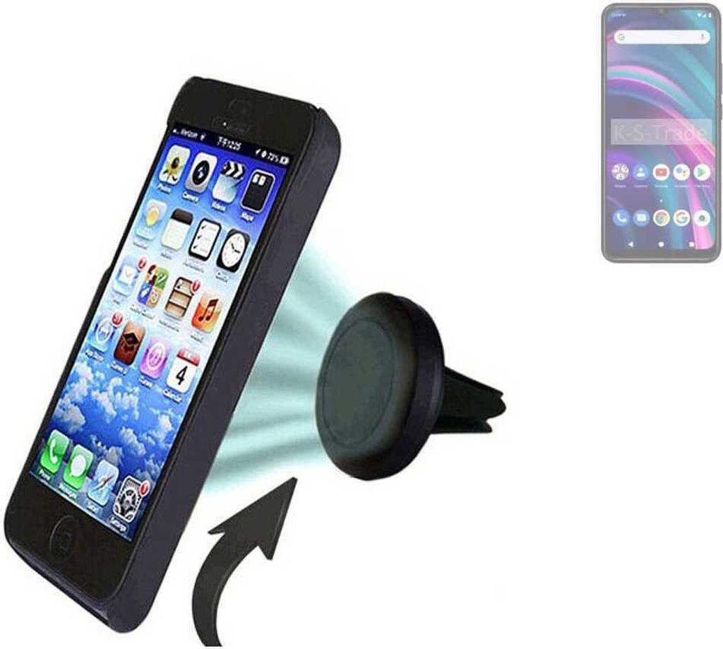 K-S-Trade Kompatibel mit BLU S91 Auto Handy Halterung KFZ Halter Lüftungsgitterhalterung Air Vent mount Smartphone Halter