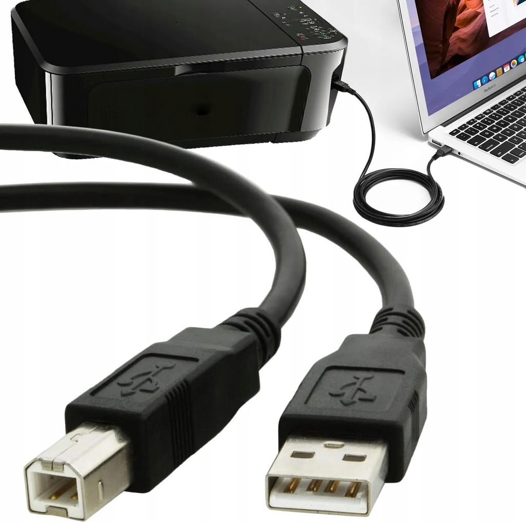 KABEL PRZEWÓD do DRUKARKI SKANERA USB A do B HP 1,5m Zdjęcie produktu 