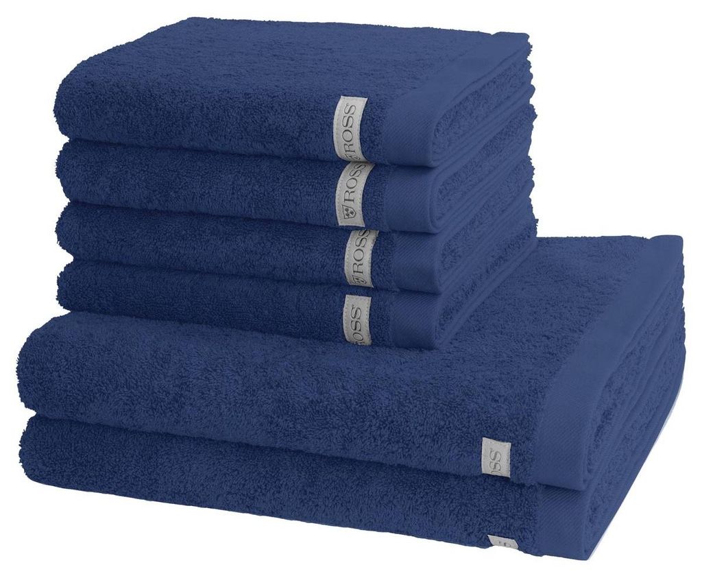 Ross Sinfonie 4 X Handtuch 2 X Duschtuch im Set Walkfrottee aus reiner Baumwolle 500 g/m², Hohe Saugkraft und flauschig weicher Griff, Gewebte Bor...