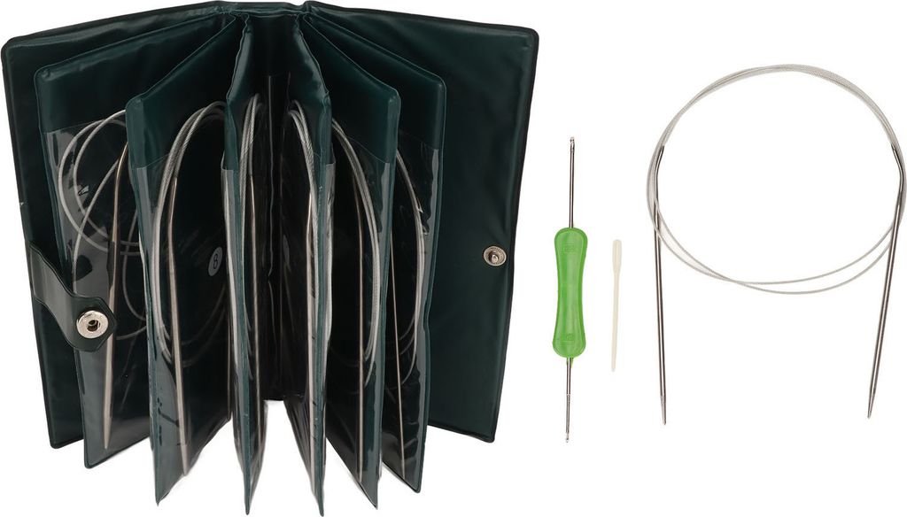 Rundstricknadel-Set, 11-teilig, Länge 120 cm, bequemer Griff, Stricknadeln für selbstgemachte Mützen, Schals, Handschuhe