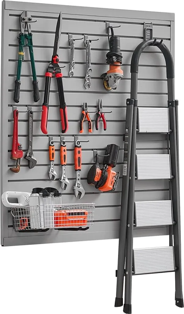 Paroi à lamelles PVC pour atelier 1230x1235mm - Panneau porte-outils