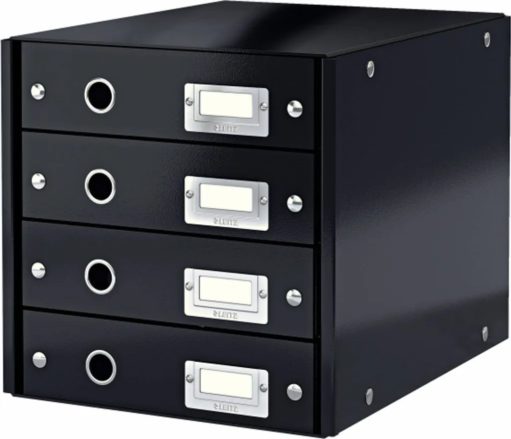 Leitz 6049-00-95 Cassettiera Click & Store Nera 4 Cassetti - Professionale