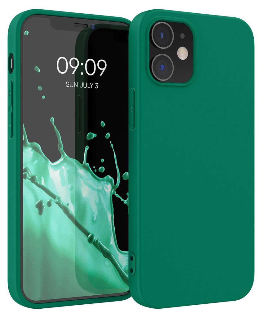 kwmobile Handyhülle für Apple iPhone 12 / iPhone 12 Pro Hülle - TPU Case - Kabelloses Laden - Schutzhülle Cover in Smaragdgrün