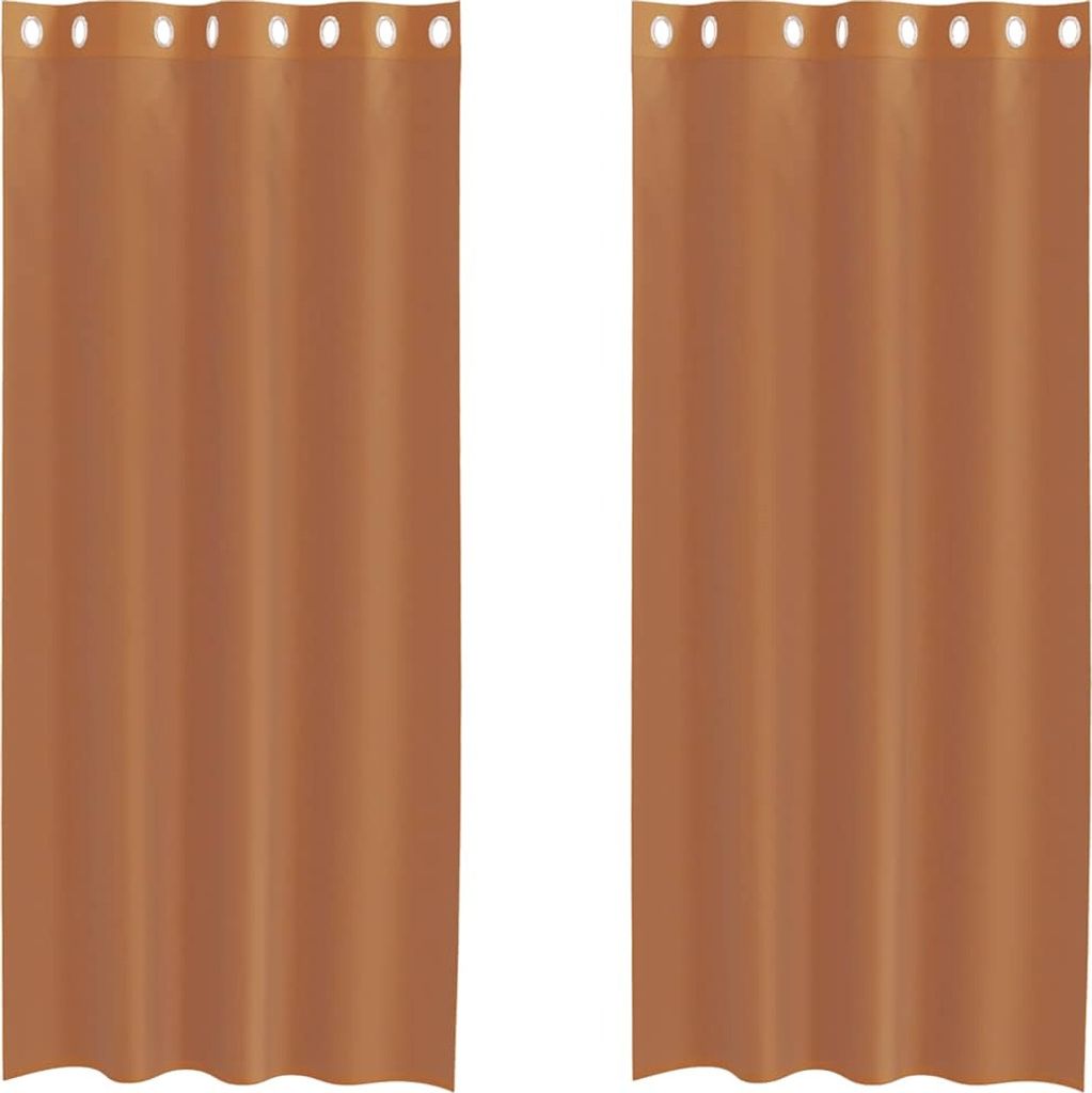 Voile Vorhänge mit Ösen 2 Stk. Terrakotta