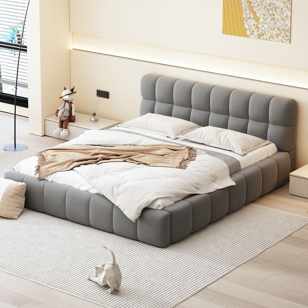 Łóżko tapicerowane Flieks 140x190cm ze stelażem listwowym, Zdjęcie produktu 