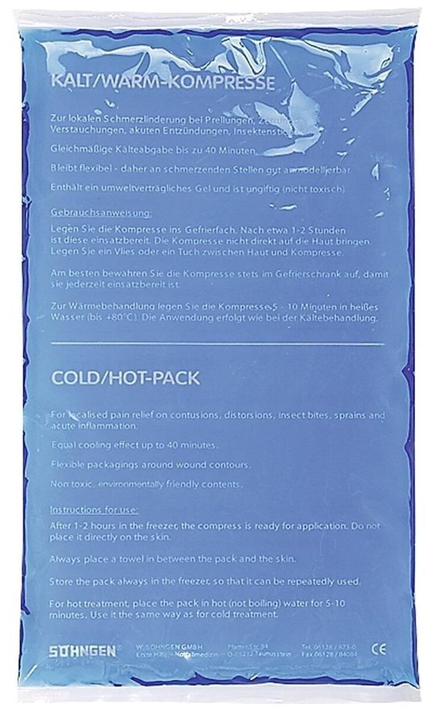 Compresse thermique froid/chaud grande env. 15x28cm Image du produit 