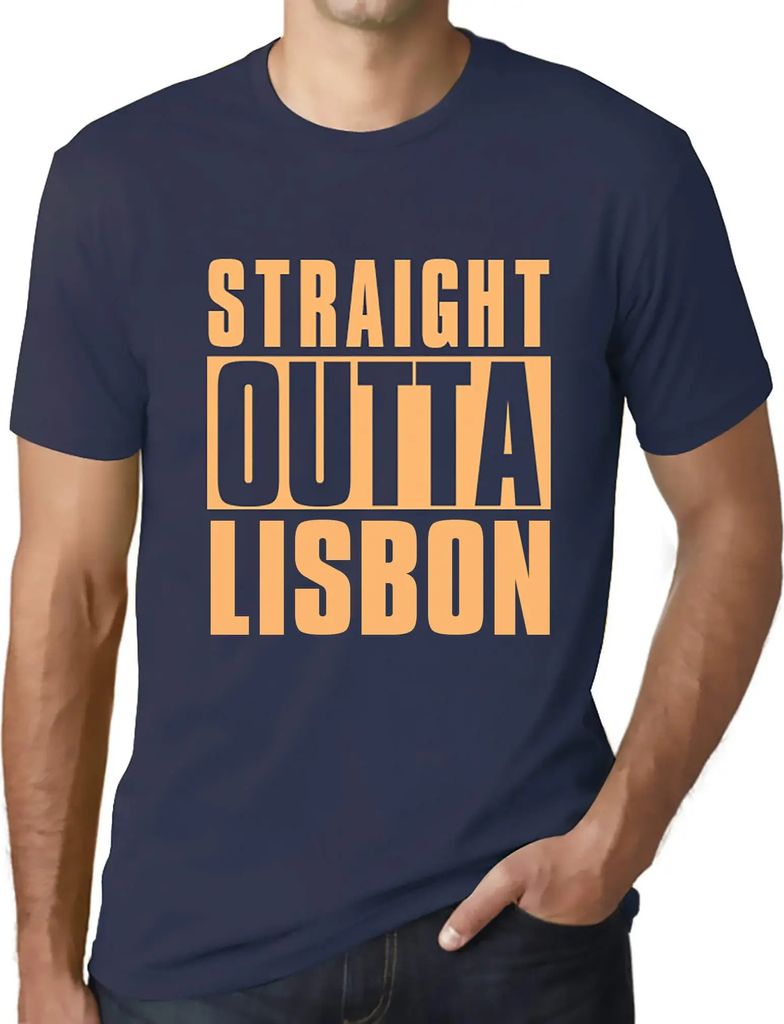 Herren Grafik T-Shirt Direkt aus Lissabon – Straight Outta Lisbon – Öko-Verantwortlich Vintage Jahrgang Kurzarm Lustige Druck Geburtstag Gesch...