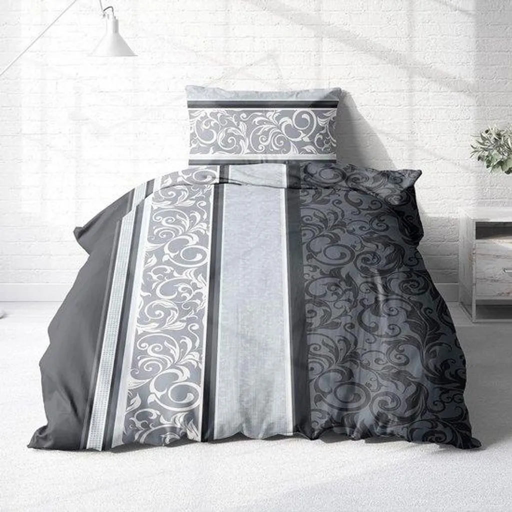 Linge de lit chaud en flanelle 135x200 cm idéal hiver coton gris