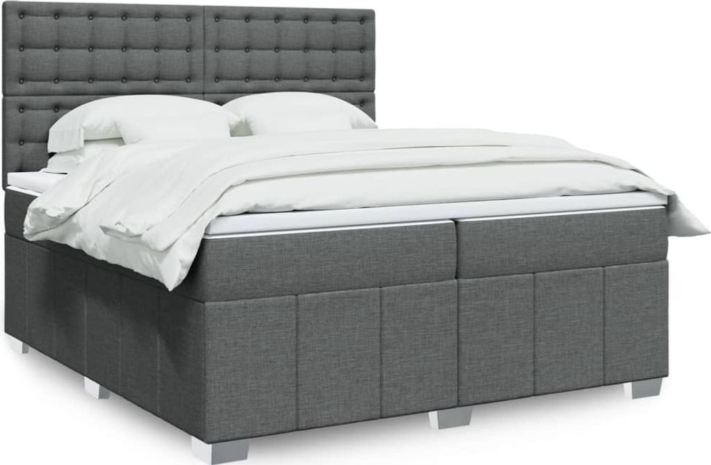 "2026 Promotion" Boxspringbett mit Matratze - Dunkelgrau - 200x200 cm - Stoff - Polsterbett CC15312