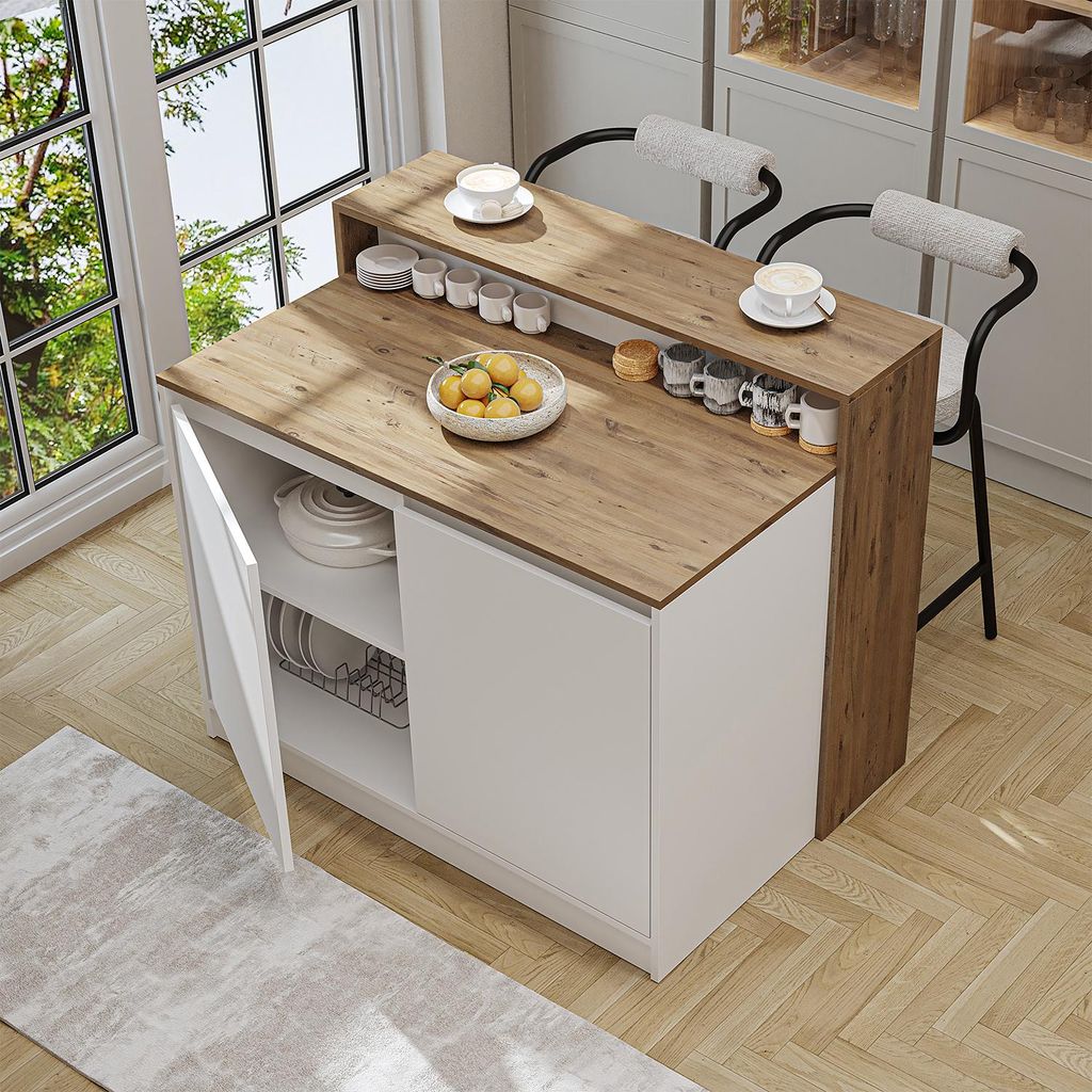 Îlot de cuisine Roomart CORTADO, 120 cm de large, chêne Image du produit 