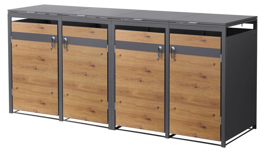 ML-Design Mülltonnenbox 4er für 4 Tonnen 240L 264x80x120 cm Produktbild 