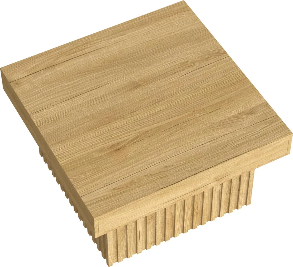 Table Basse en Bois Naturel 79cm, Plateau MDF Robuste et Design Carré - 8