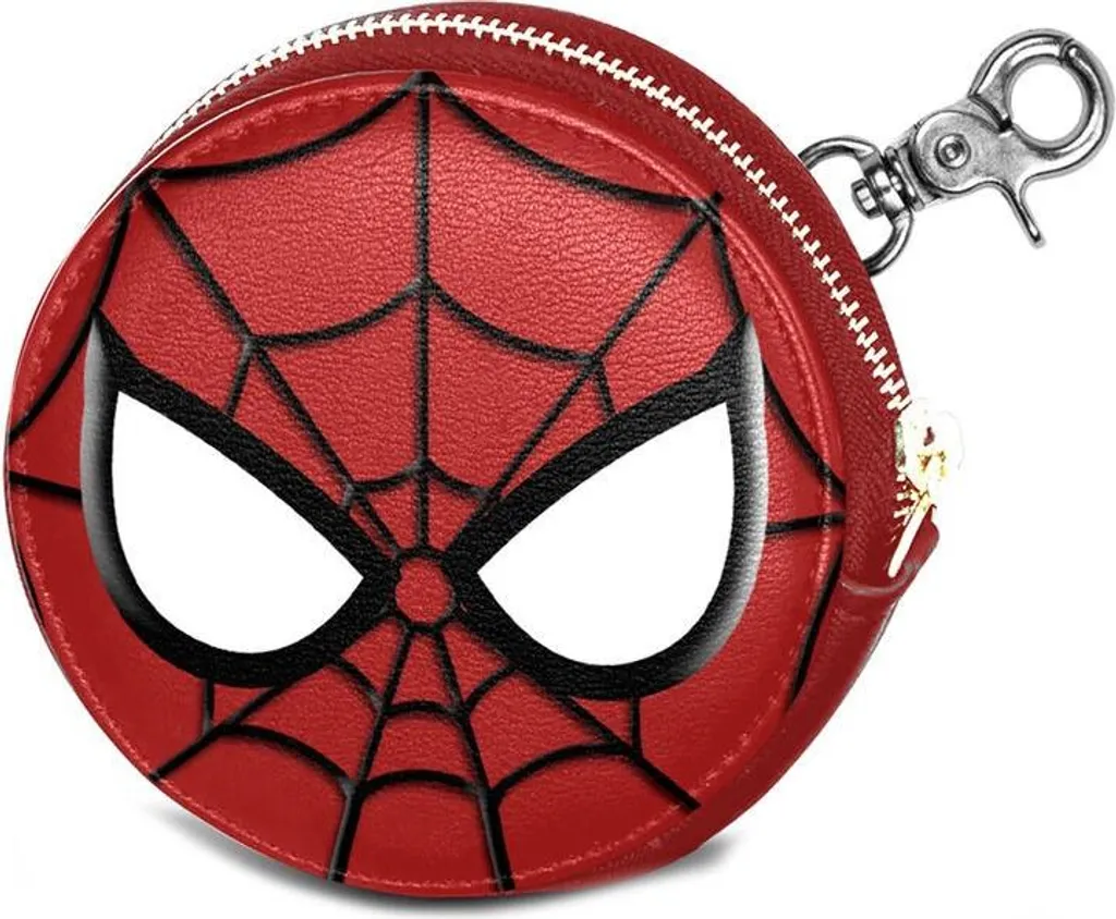 Porte-monnaie Rouge Marvel Spider-Man Chibi avec Fermeture Zippée Sûre