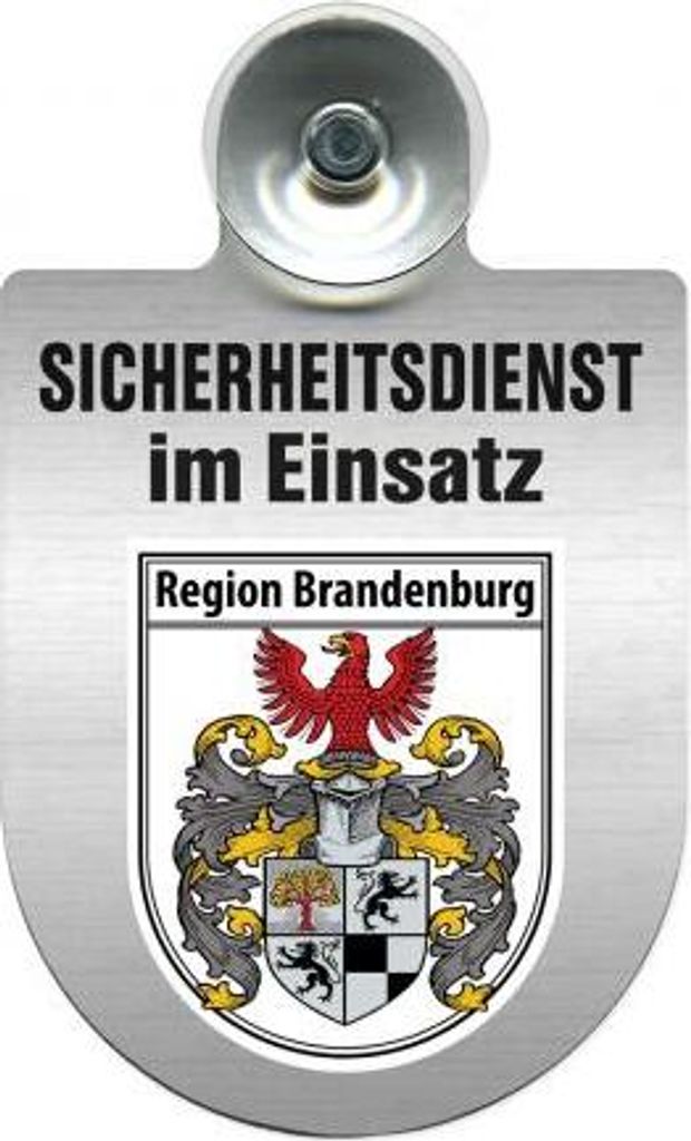 Einsatzschild Windschutzscheibe incl. Saugnapf - Sicherheitsdienst im Einsatz - 309351 Color - Region Brandenburg
