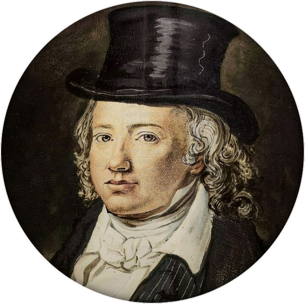 Hölderlin Tübingen Portrait mit Zylinder Magnet mit Flaschenöffner für Kultur