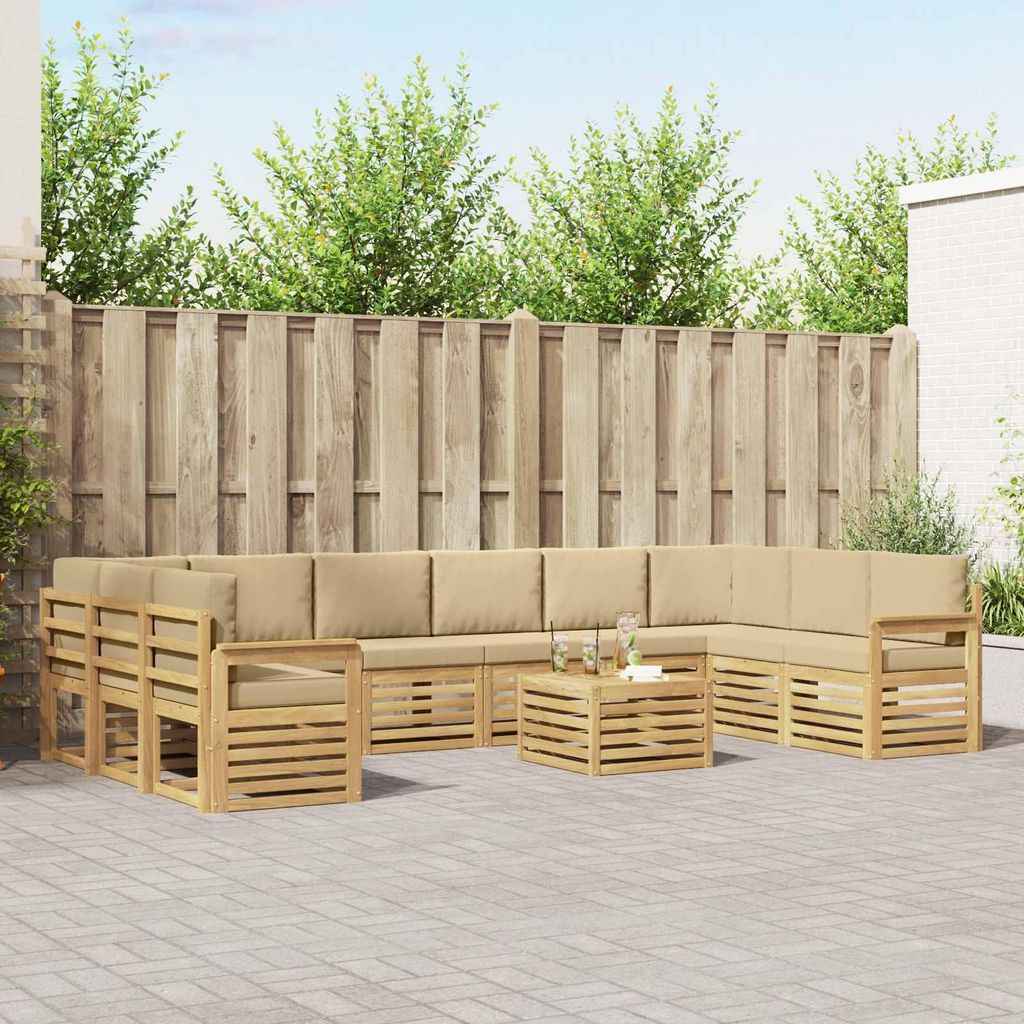 Möbel Outdoor-Sofagarnitur 8 pcs Weiß und Beige 59 x 59 x 37 cmGartensofas - Gartensofas c4540