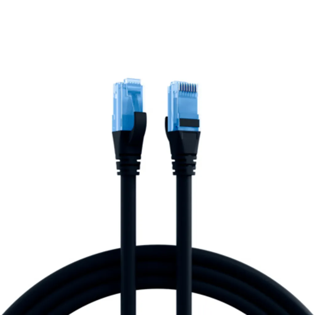Câble RJ45 Cat.6A 15m Anti-Interférence LSZH Noir pour Connexion Stable