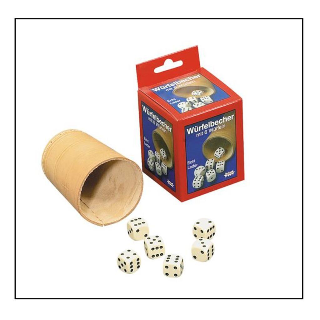 Amigo 87052 Würfelbecher 8,4 cm mit 6 Würfeln Produktbild 