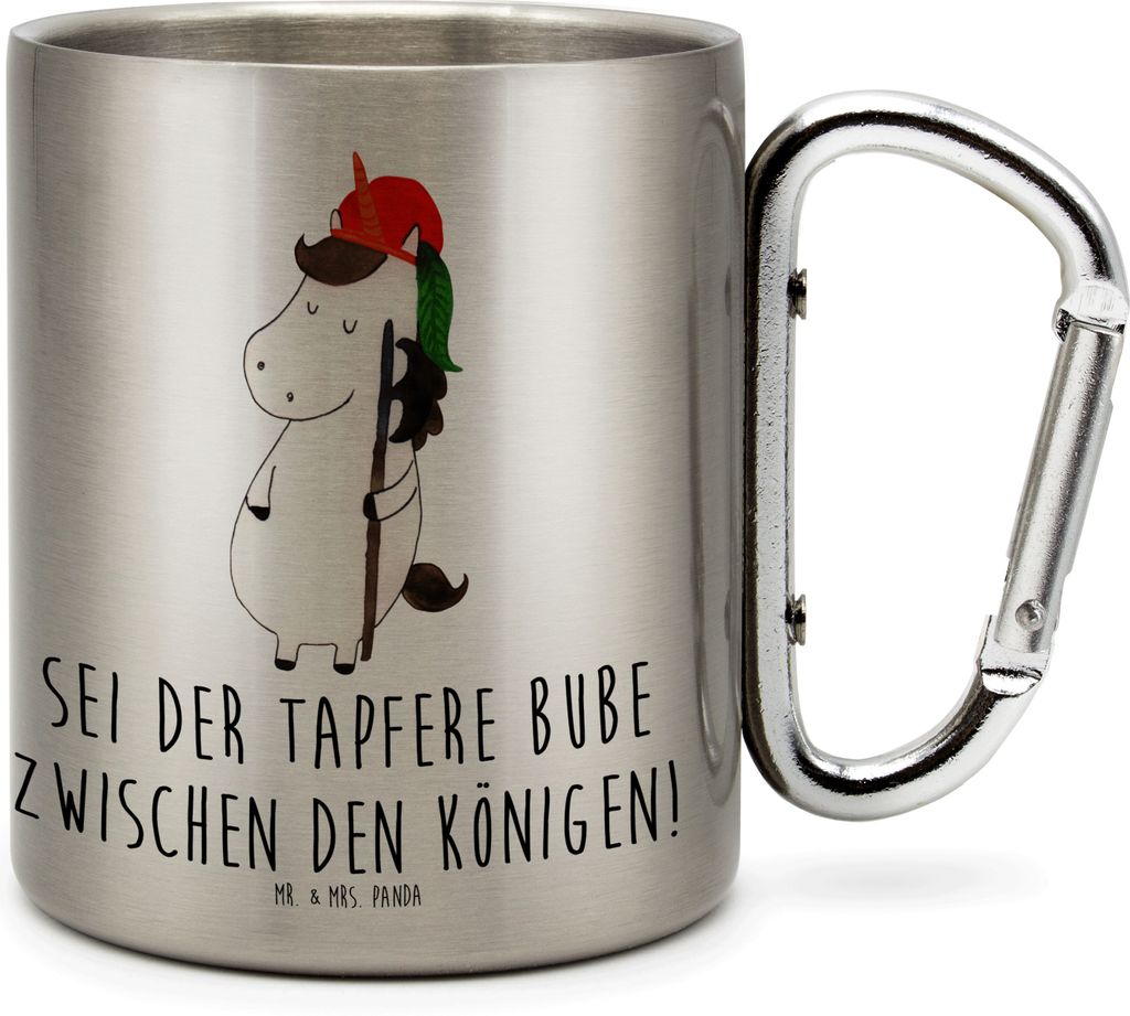 Mr. & Mrs. Panda Thermobecher Einhorn Junge - Transparent - Geschenk, Unicorn, Bube, Becher Aus Edelstahl, Mittelalter, thermotasse, isoliertasse, ...