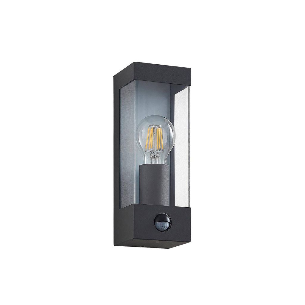 Lindby Außenwandlampe Tilian, Sensor, Höhe 25 cm, anthrazit Produktbild 