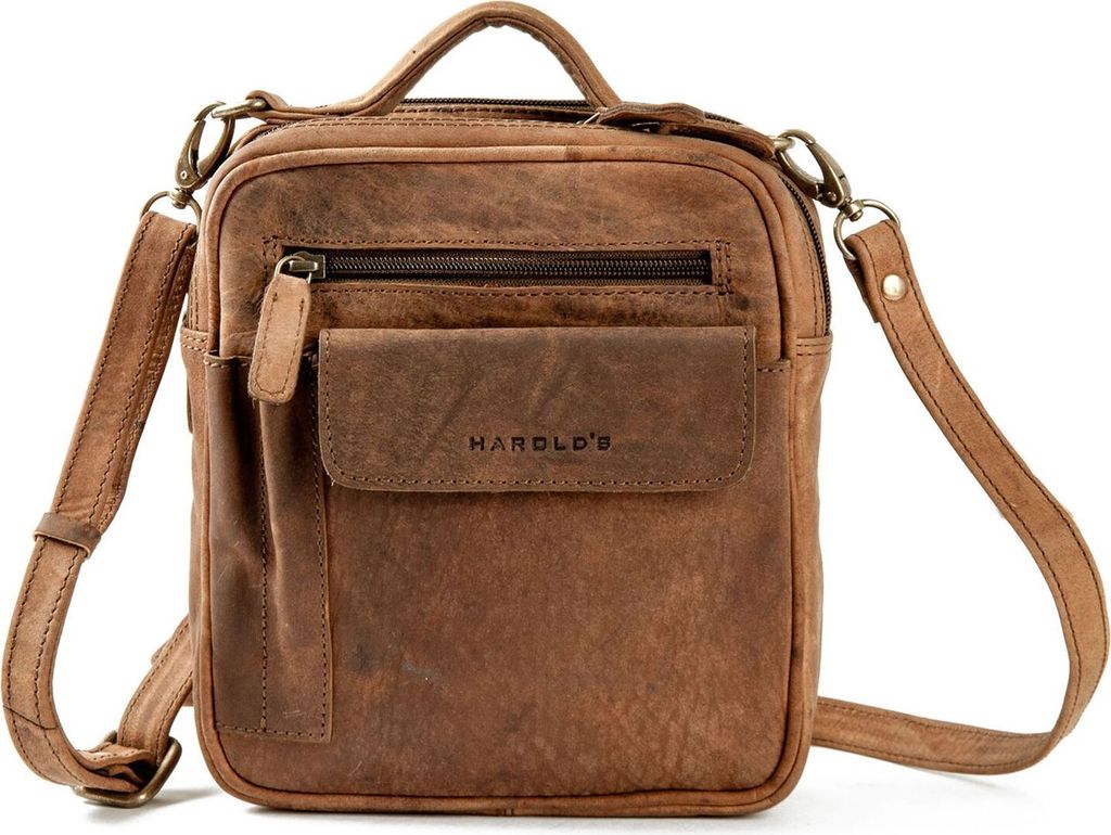 HAROLD'S Leder Umhängetasche Antic Shoulder Bag Nature braun