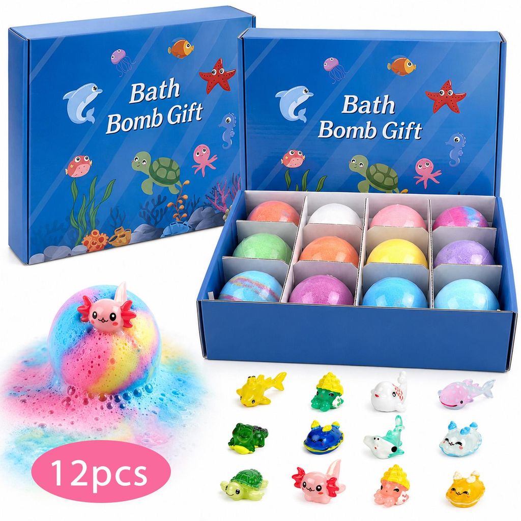 Kinder Meeres-Spielzeug-Badebomben,12 Stück – geeignet für Produktbild 