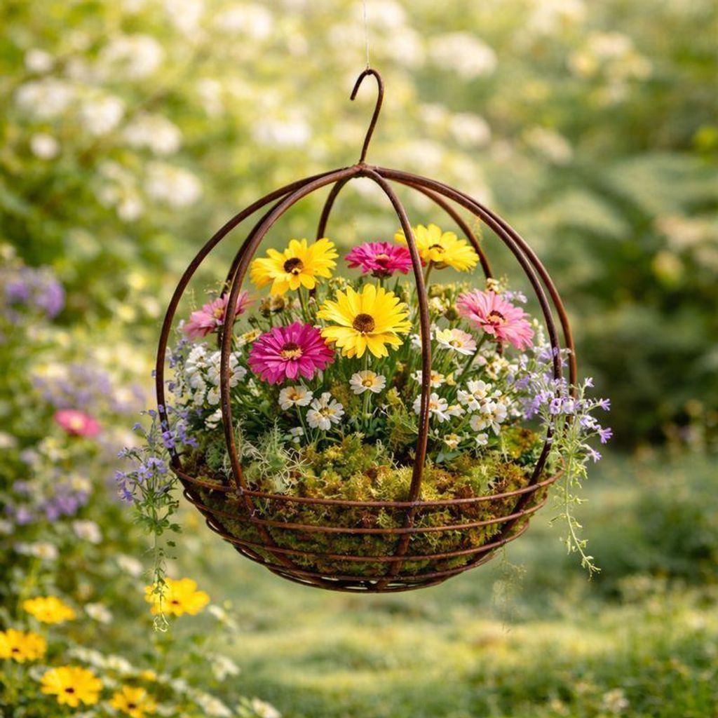 Metall Blumenampel Pflanzkorb Hängekorb Hängeampel Pflanzkorb Gartenkugel