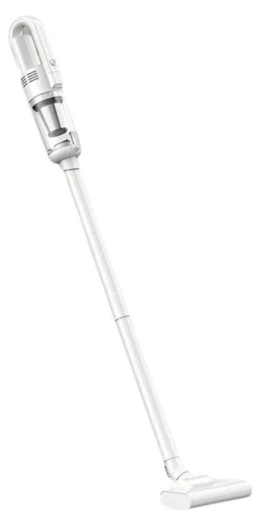 Aspirateur à main blanc 120W avec éclairage LED frontal pour coins sombres