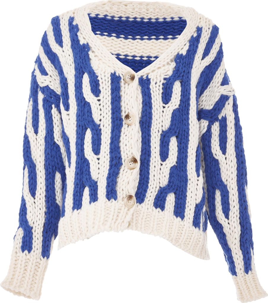 ebeeza damen strickjacke - königsblau, M