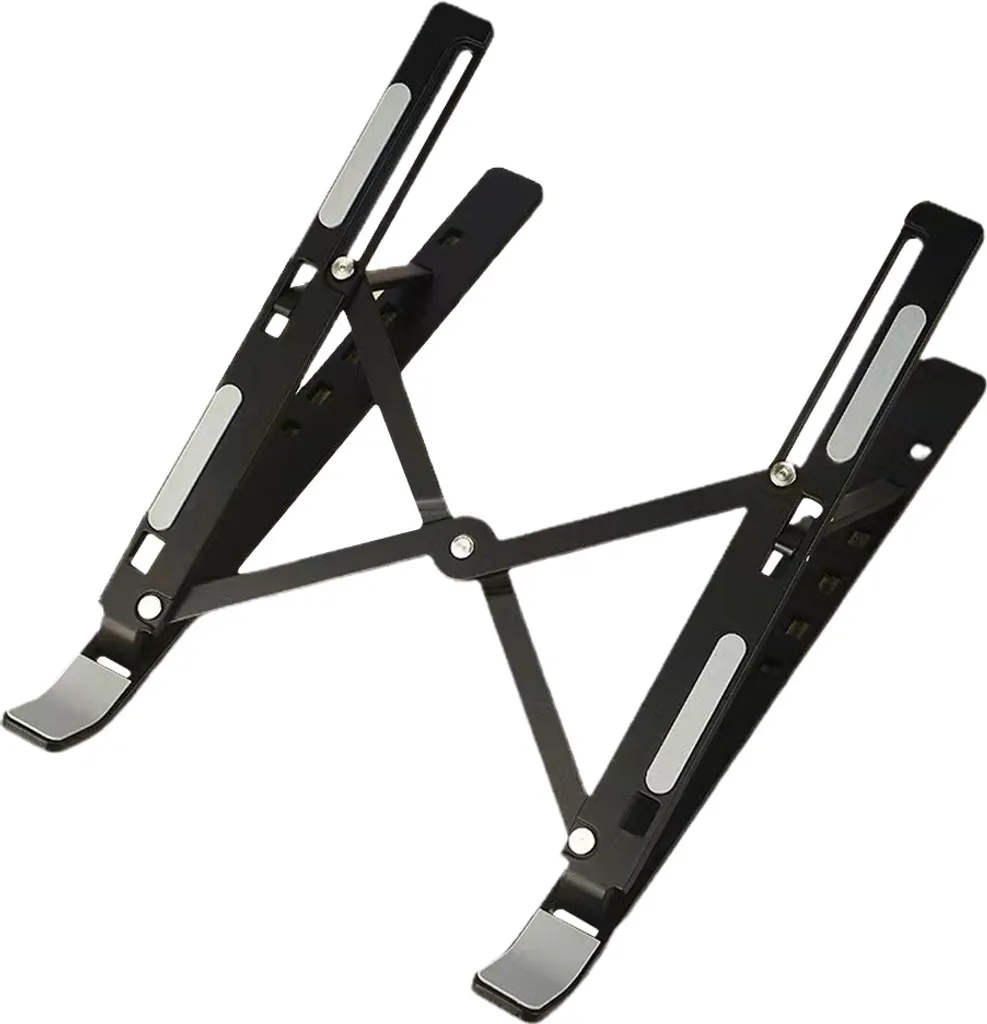 Supporto Laptop Alluminio Nero Regolabile | Stand Ergonomico 6 Livelli