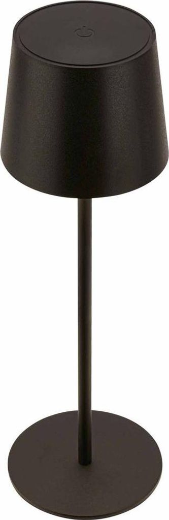 Briloner SUTA LED Tischlampe kabellos IP44, Dimmbar, Touch, Akku, Spritzwasserschutz, Schwarz, Ø11 x 33 cm