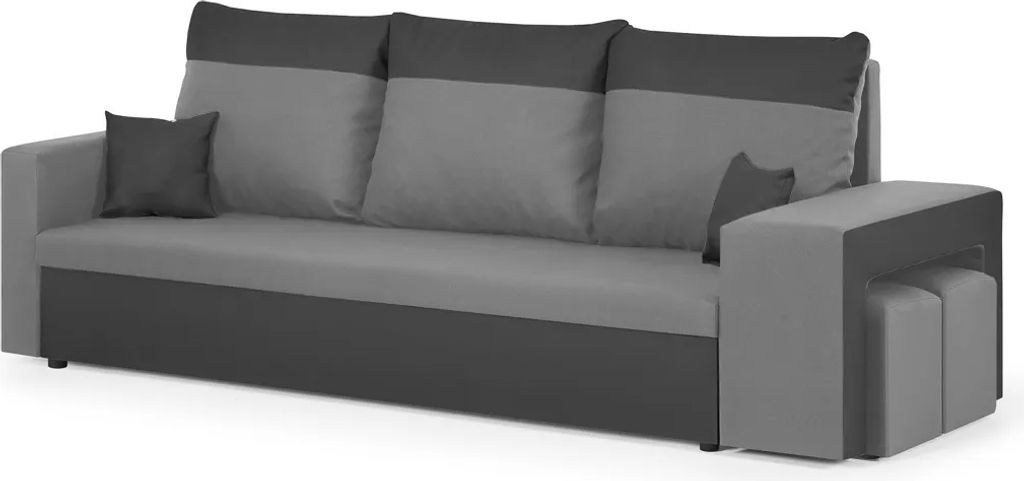 3-Sitzer-Sofa mit Schlaffunktion DAKOTA2 - Hellgrau/Dunkelgrau