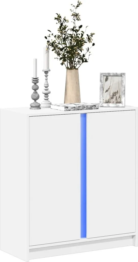Stabli Möbel Vetrina LED Madia Bianco 77x34x85 cm Materiale a base di legno - Cassettiere CC7810636 1pacco