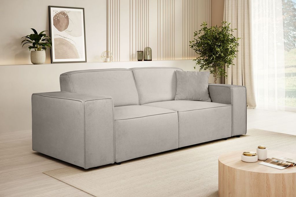 Sofa PEDRO III - 3-Sitzer modernes Couch ohne Schlaffunktion - Beige (Velo623)