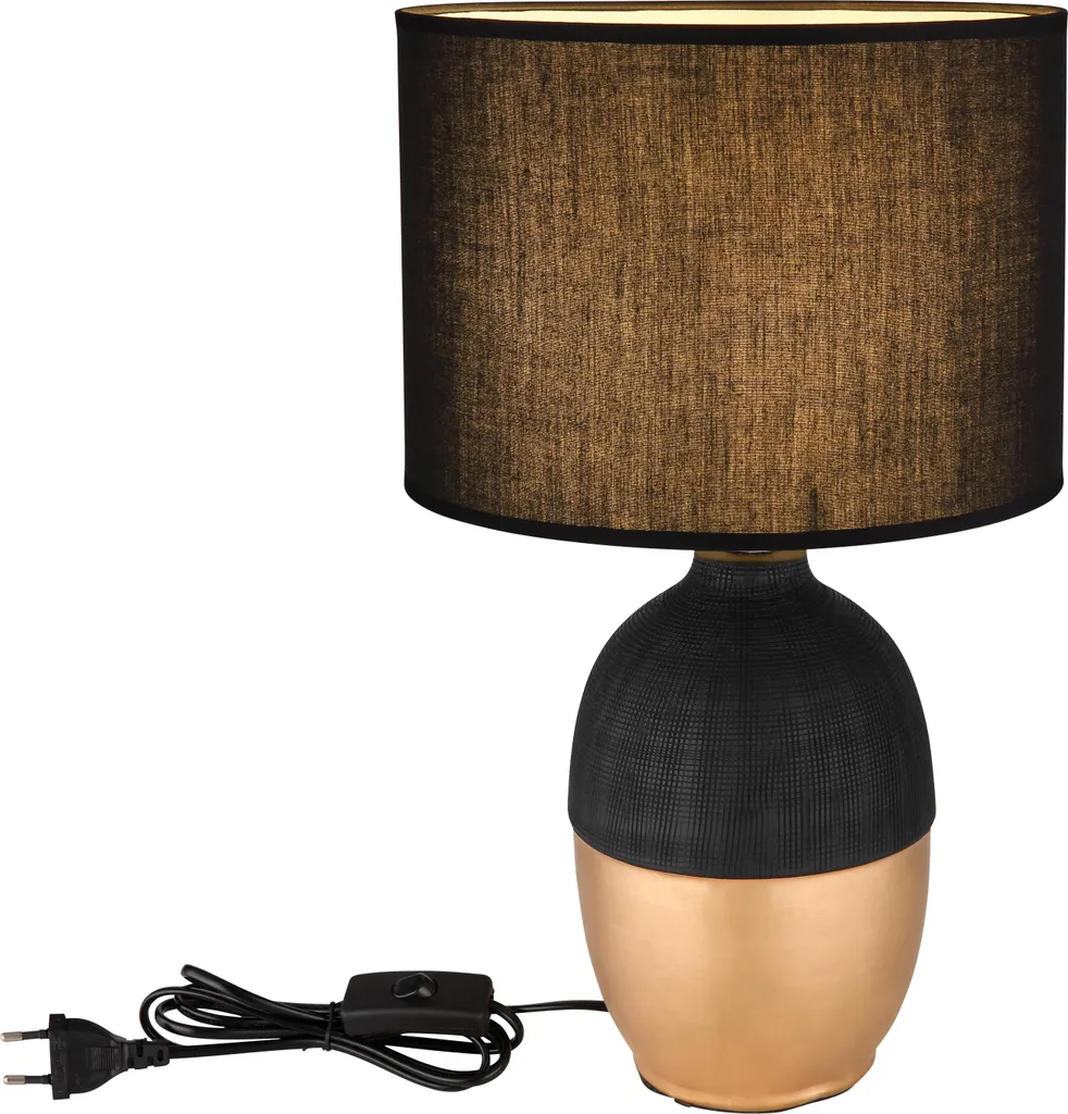 Globo Lighting Lampe de Table Céramique Noir E14 Chic - Design 25cm - 2