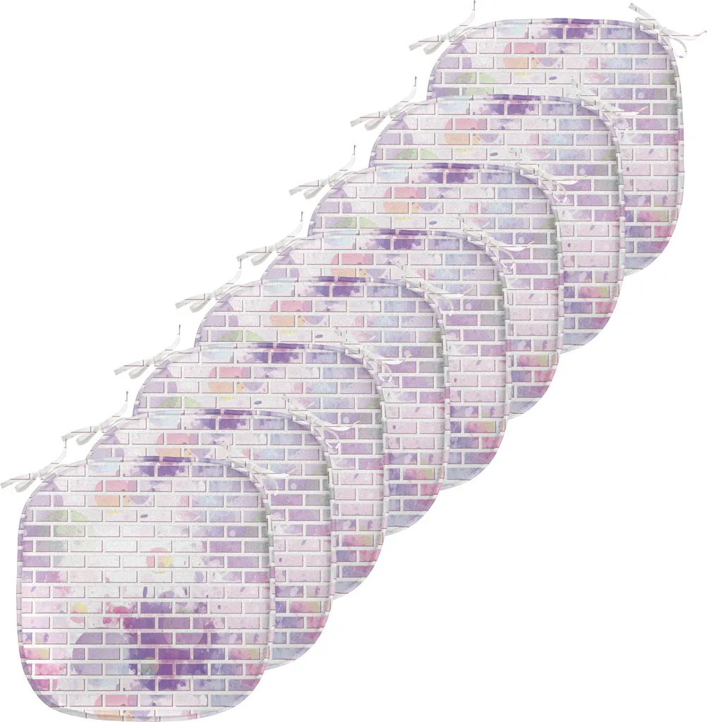 Coussin de siège anti-glisse 40x40 cm, Lot de 8 pour chaises, Violet