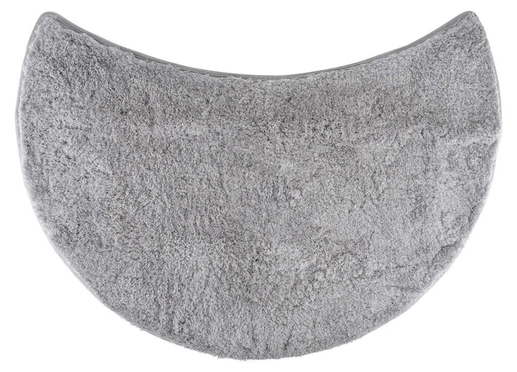 Tapis de douche demi-lune antidérapant 55 cm en microfibre grise