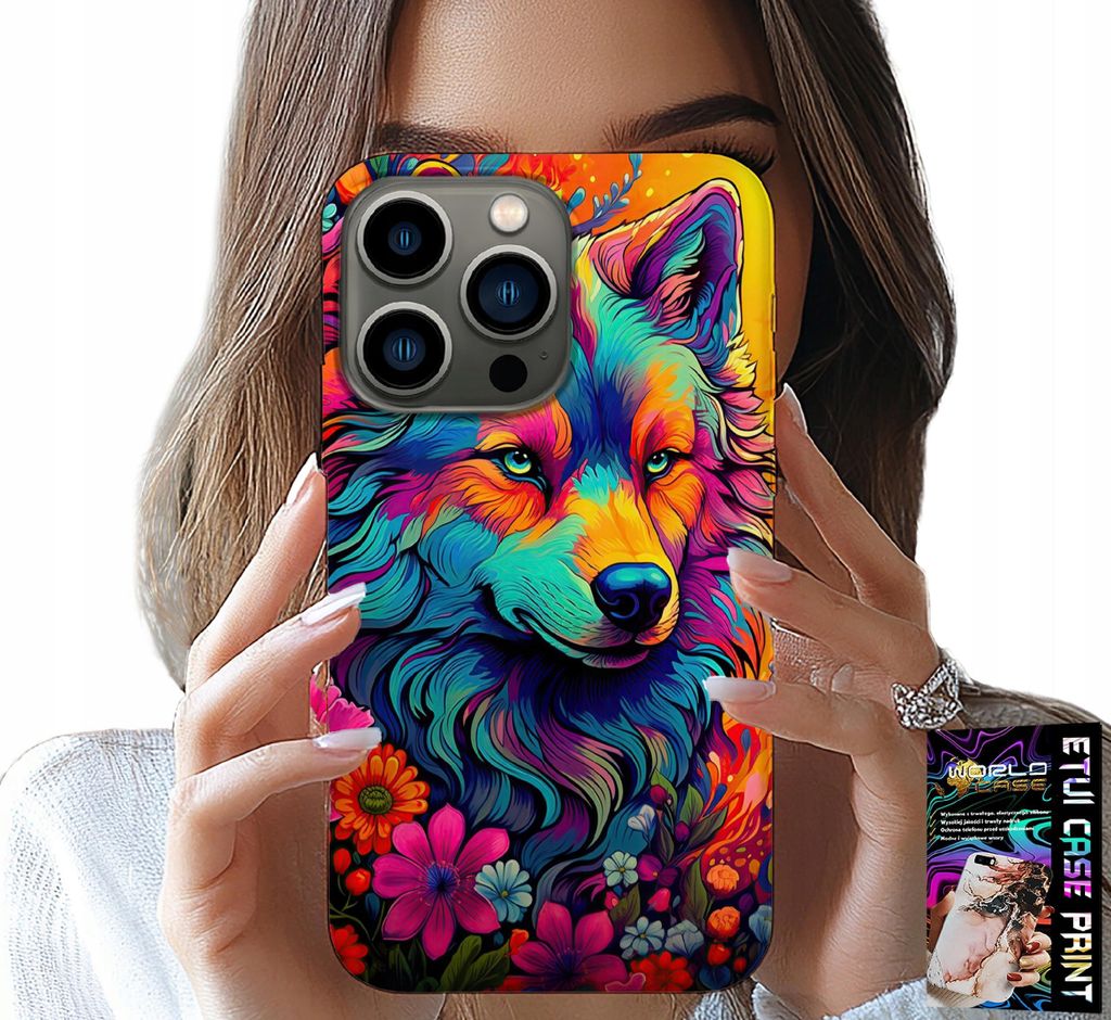 Etui Für Iphone 14 Pro - Farbenfrohe Designs, Wolfsrudel Swora Etui