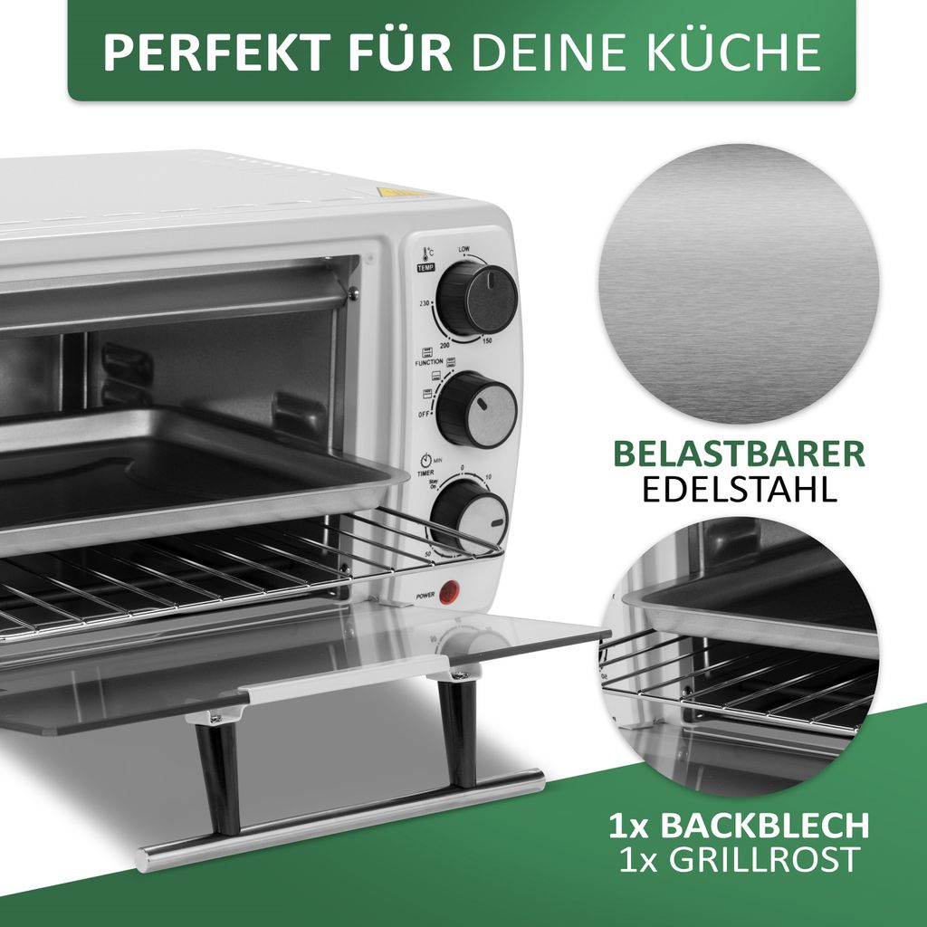 Steinborg Mini Backofen 13 Liter | Pizzaofen | 60°-250°C | Produktbild 4