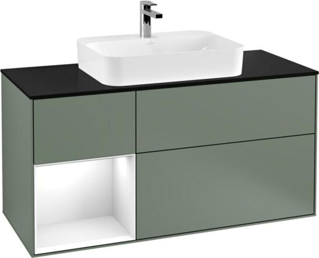 V&B Waschtischunterschrank Finion 120cm, Pl b m, Rg l g w Lac, Oli. m Lac