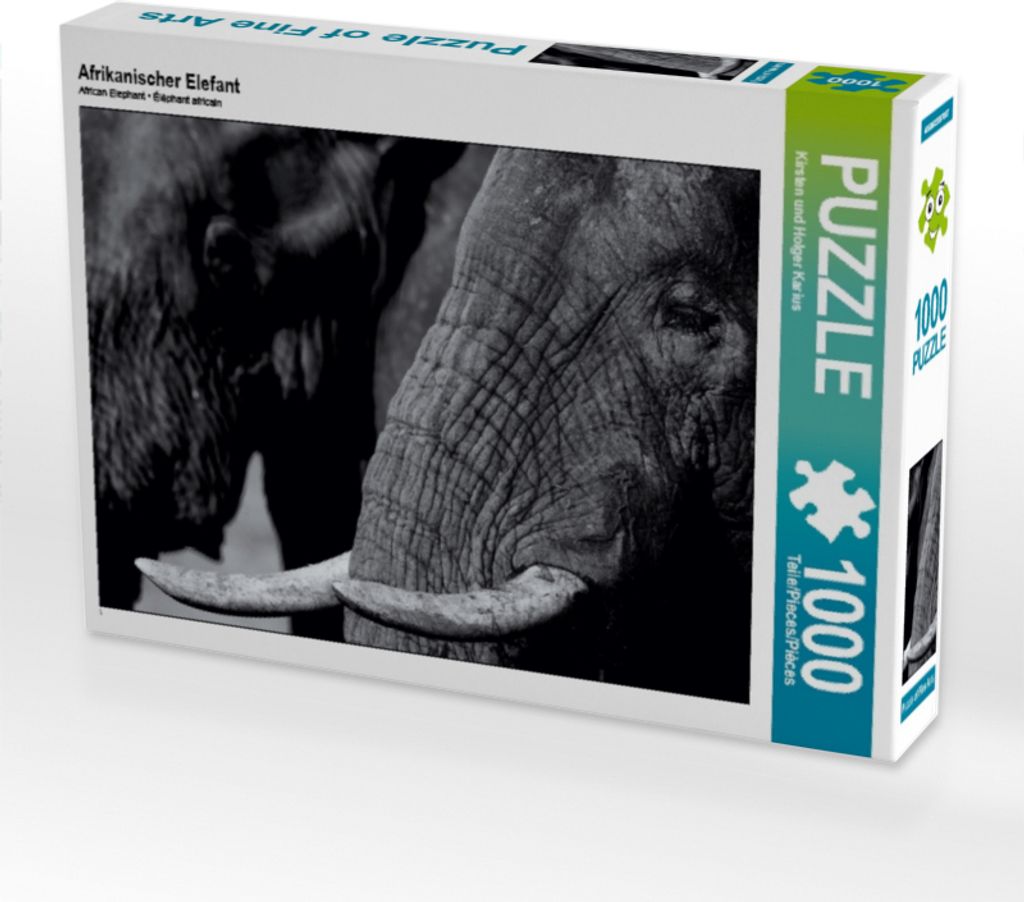 Calvendo Afrikanischer Elefant 1000 Teile Puzzle quer 640x480mm, und Holger Karius Kirsten; 7286128
