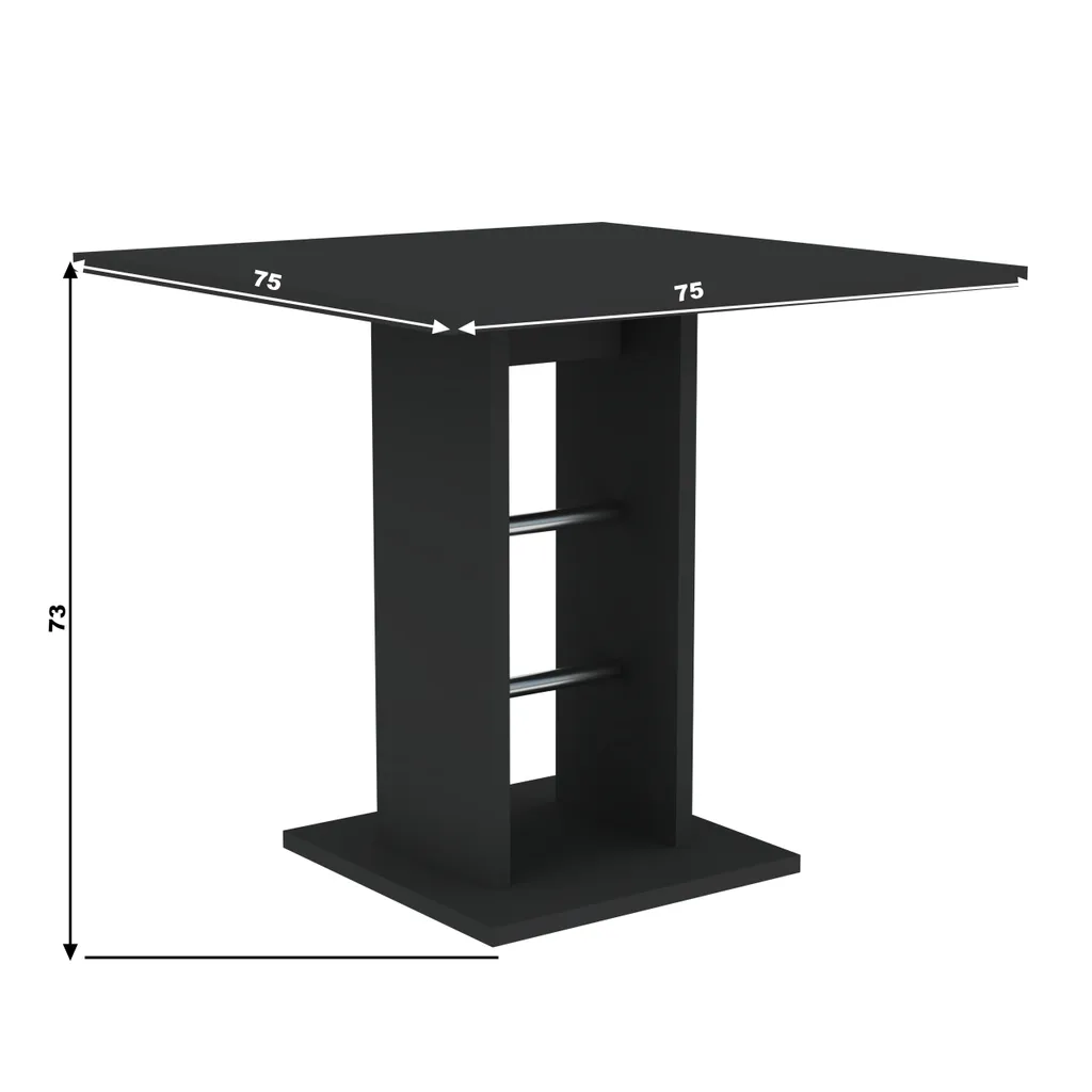 Table BEDIAS anthracite effet minéral - Table robuste et facile d'entretien