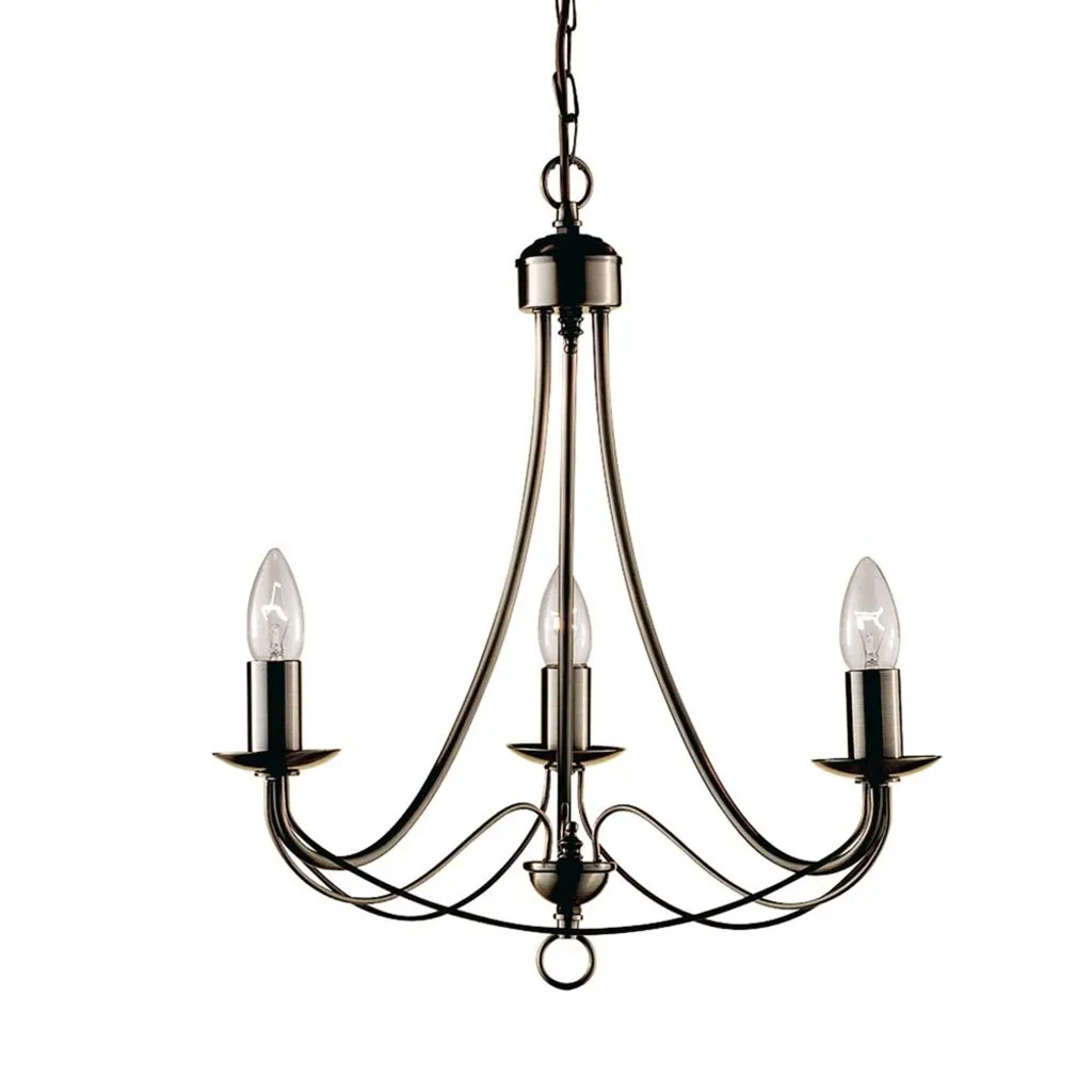 Lustre plafonnier MAYPOLE style chandelier laiton vieilli de 100cm