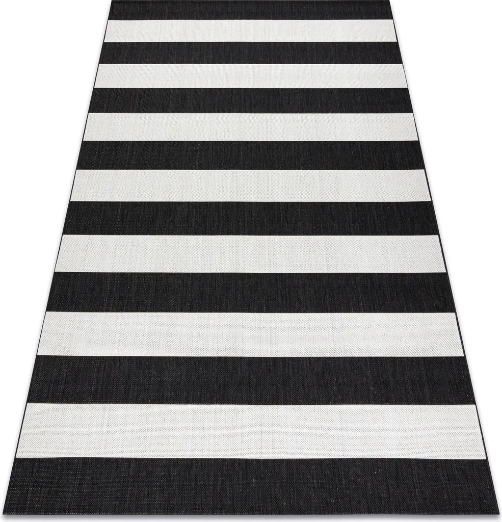 Tapis en corde sisal plat 48644/690 rayures blanc 140x200 cm