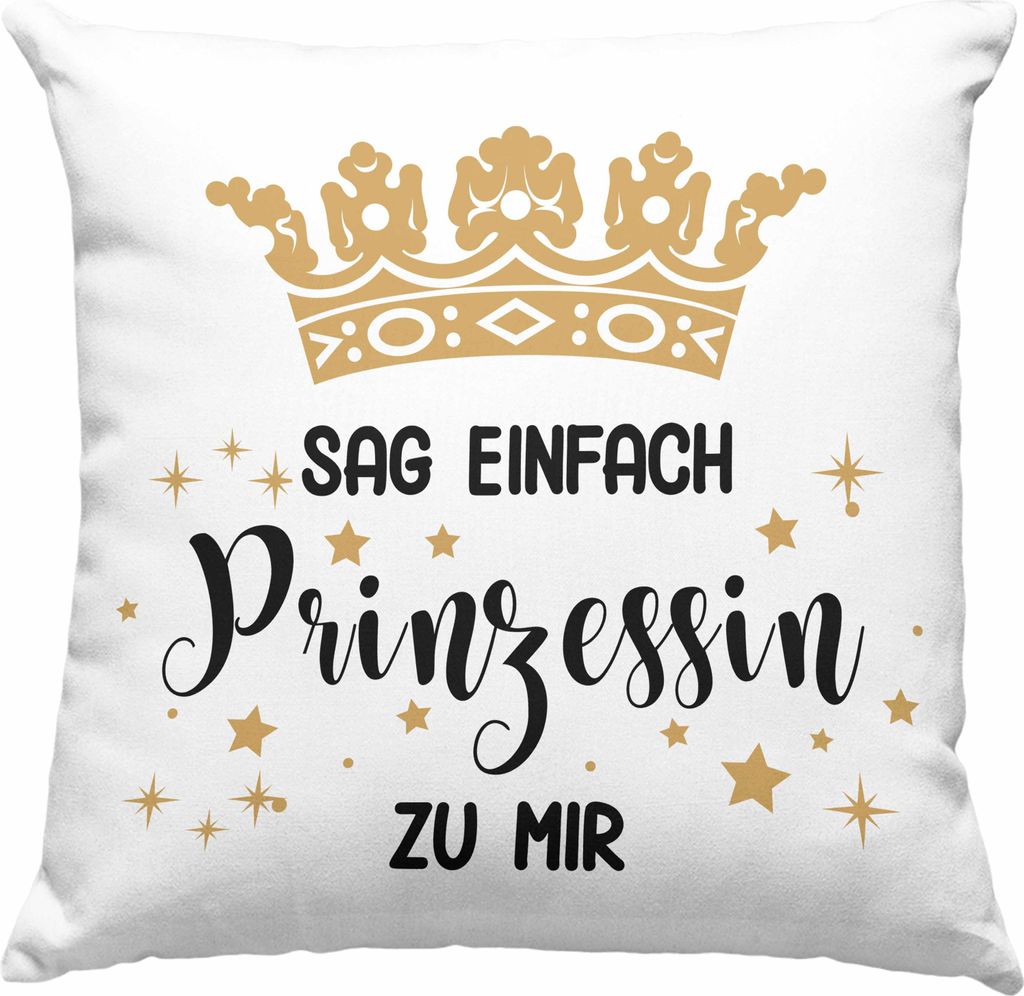 Trendation - Deko-Kissen mit Füllung 40x40 Prinzessin Geschenk Mädchen Jugendliche Tochter Lustiger Spruch Geschenkiee Geburtstag Lustig (Rosa)