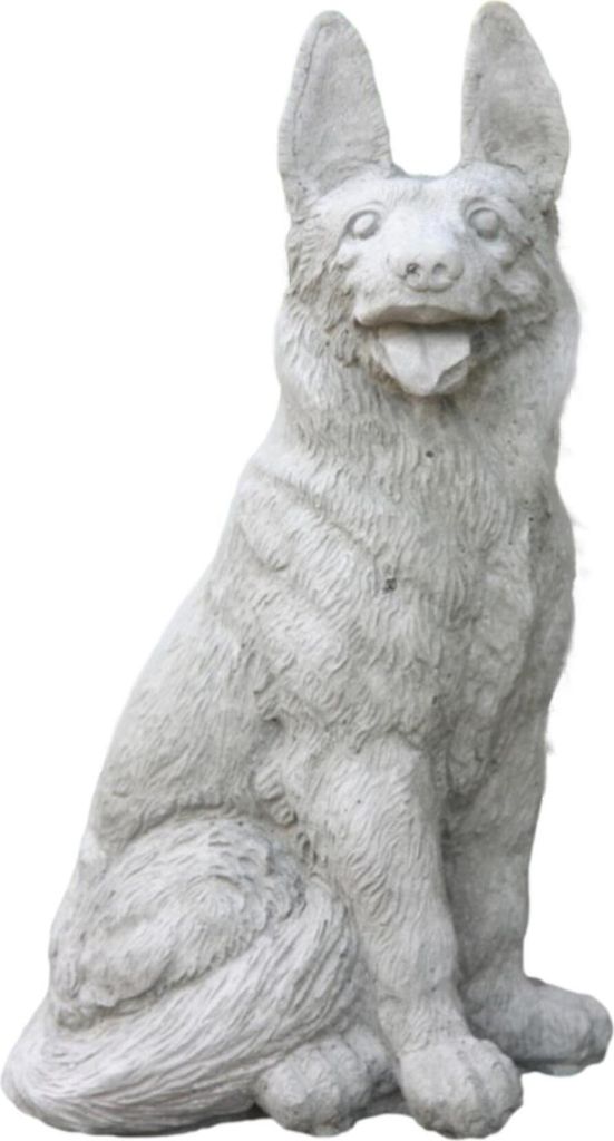 Schöner Schäferhund aus Steinguss Neu Frostfest Witterungsbeständig SU-2183