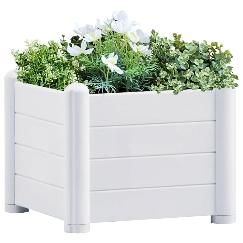 vidaXL Plateau de Jardin Blanc en PP 43x43x35 cm - Support de Culture