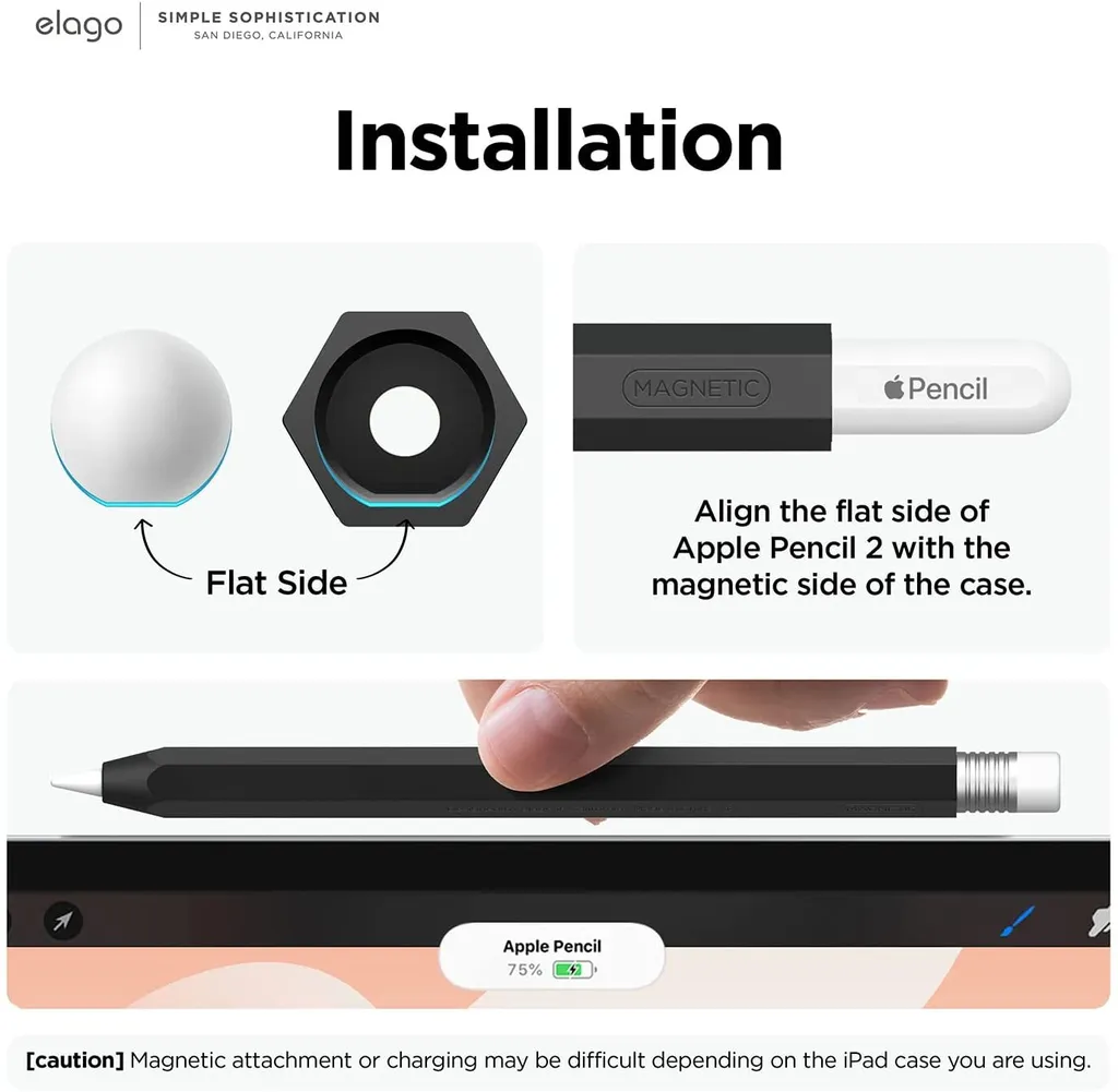 Custodia Elago Apple Pencil Pro Nera: Design Classico e Protezione - 5