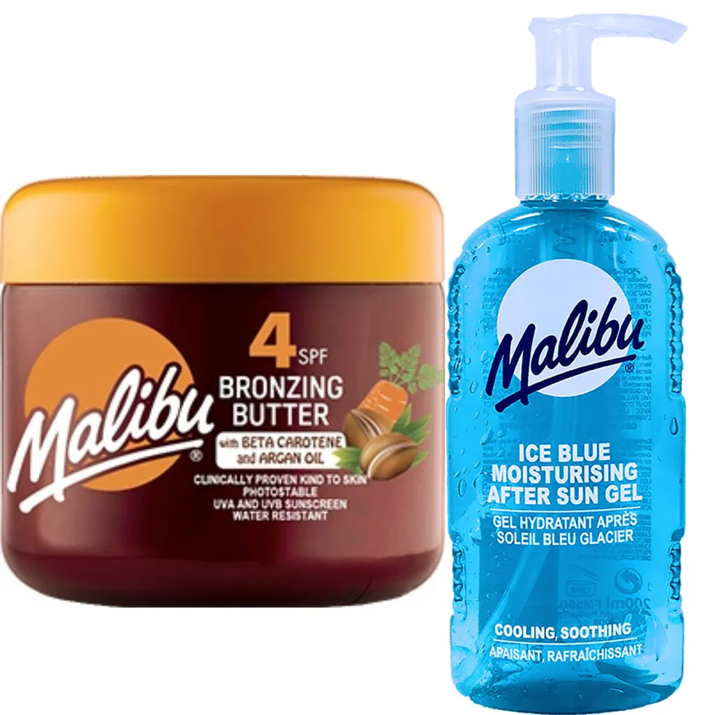 Malibu SPF4 300 ml Acceleratore abbronzante + gel dopo abbronzatura 200 ml - 1