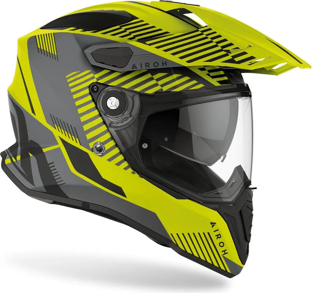 Casque Airoh Commander Boost Jaune avec Visière Extra-Large Taille S